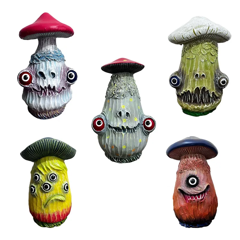 Creative Mushroom Party Halloween Decoration Outdoor Sculpture Resin Craft Ornement Home Desktop Decoration