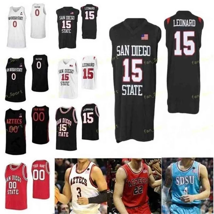 SJ NCAA COLLEGE SDSU SAN DIEGO State Aztecs Basketball Jersey 0 Devin Watson Keshad SJ Hnson 10 KJ Feagin 11 Matt Mitchell 15 Leonard Custom