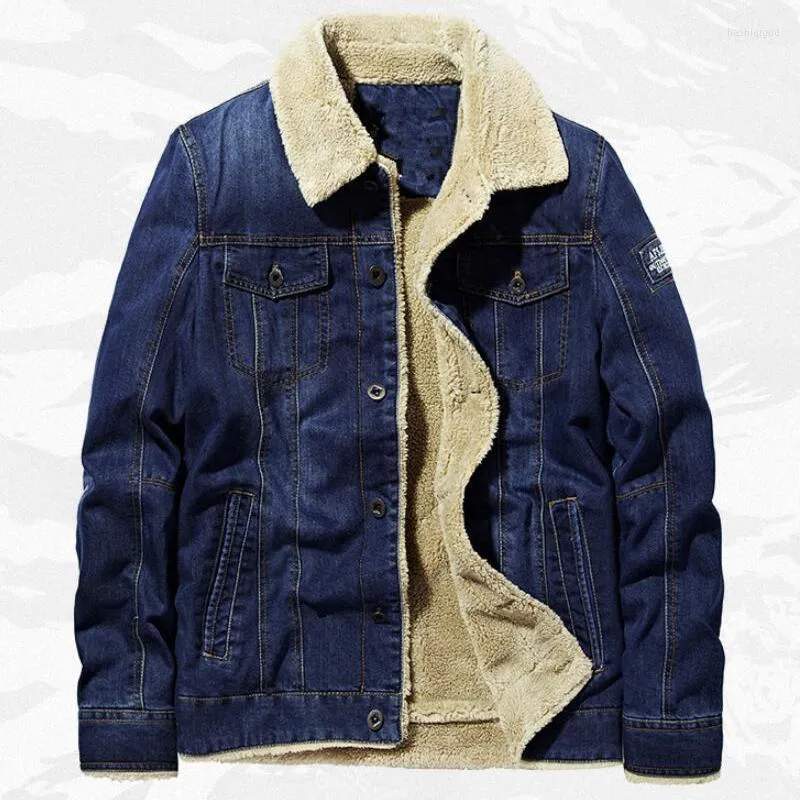 Hommes vers le bas hommes Parkas hiver épaissir Denim manteau hommes Outwear Plus velours chaud jean veste homme décontracté fourrure épaisse polaire Cowboy Parka