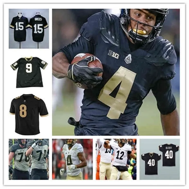 Wskt Purdue Chaudronniers Football Jersey College Drew Brees Aidan O'Connell Jack Plummer King Doerue Dylan Downing David Bell Payne Durham Milton