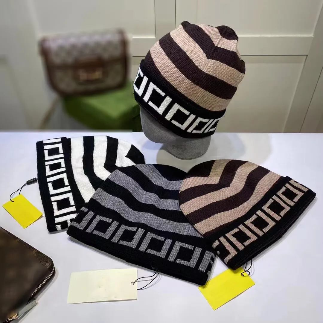 Gorros de malha de designer gorros de caveira inverno carta quente para homem mulher chapéus opção de alta qualidade bonés casuais ao ar livre 4 cores