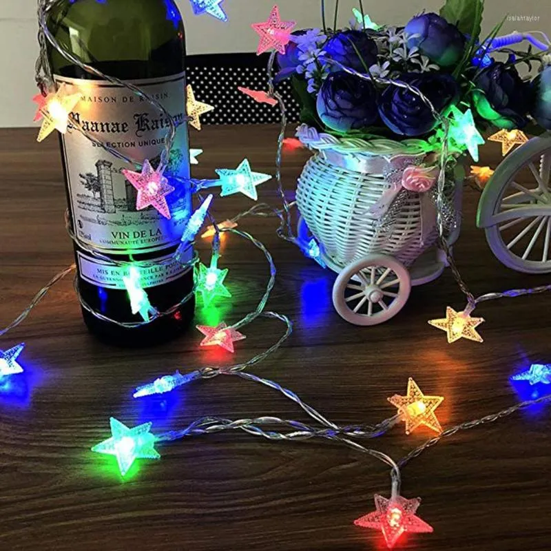 Str￤ngar xsky 6m 40LEDS LED -stj￤rna Fairy Garland String Lights For Year Christmas Wedding Home Indoor Decoration Lamp Batteri Powered
