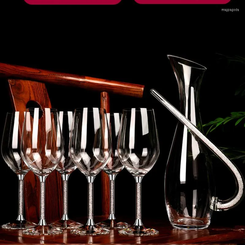 Fiaschetta Cristallo Set di bicchieri da vino rosso Decanter Calice Fresco Creativo Per uso domestico Whisky Vodka Tequila Liquore