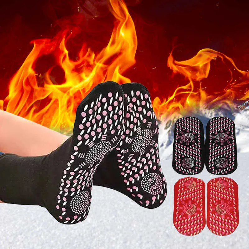 Men's Socks Men and women heating electromagnetic socks self-heating winter warmth therapy comfortable massag Y2209