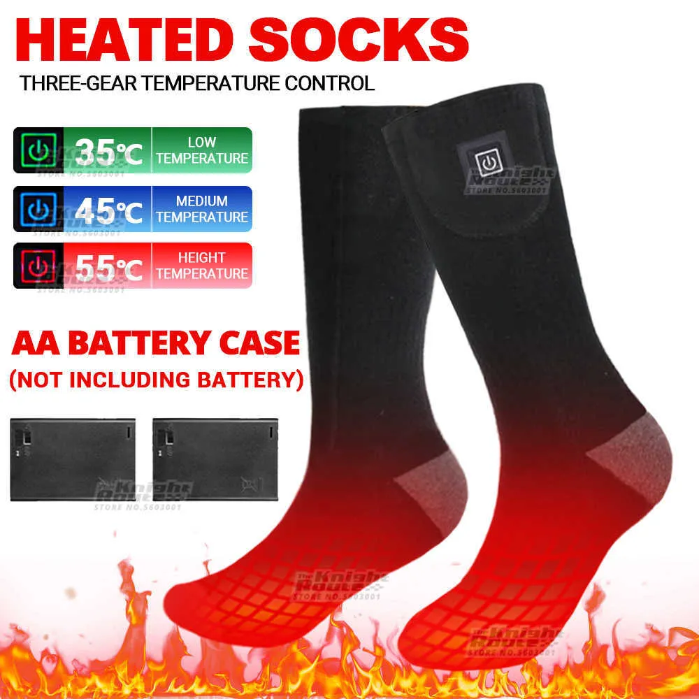 Men's Socks Winter Self-heating Magnetic Heated USB Heating Warm Thermal Outdoor Cotton Sport Ski For Unisex Cycling Y2209
