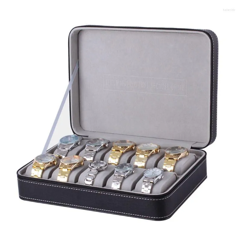 Watch Boxes Portable Box Display Case For Men Women Jewelry 10 Slot