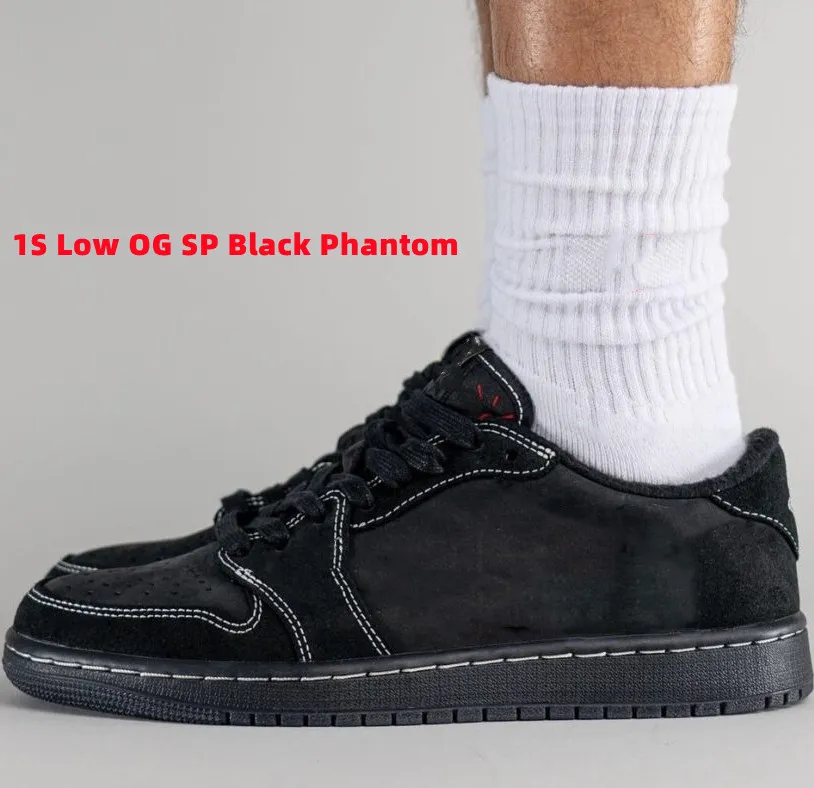 1S Travises Low Black Phantom Basketball Shoes 2023 Sneakers Trainer