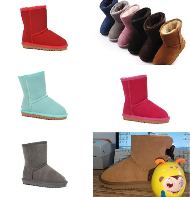 Kurze Schneestiefel für Babys, Jungen, Mädchen, Kinder, LU Bow, Schaffellfell, weiche, bequeme, warme Stiefel, schöne Geburtstags- und Weihnachtsgeschenke