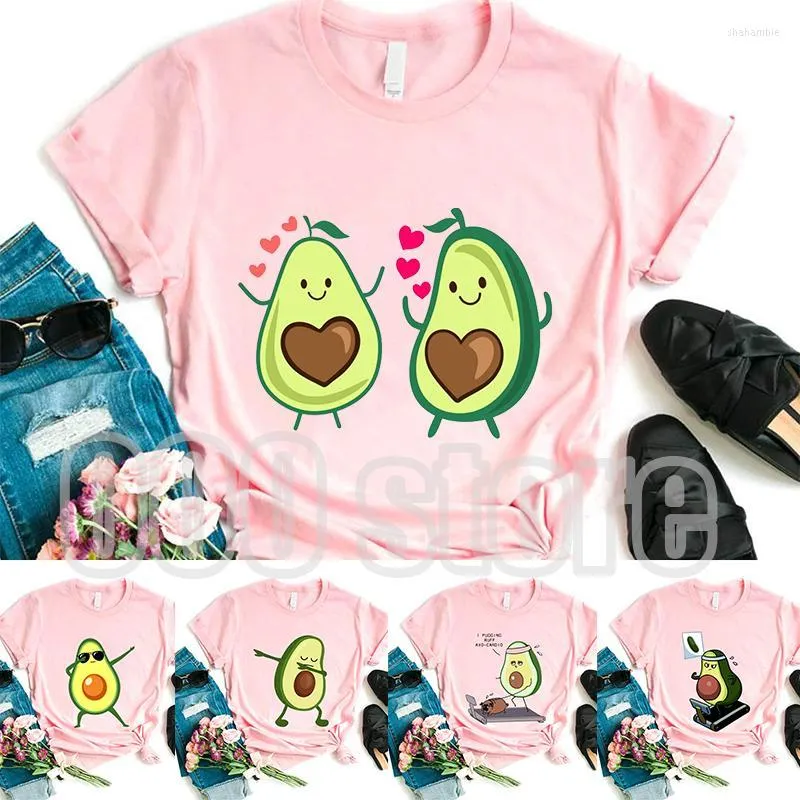 Women's T Shirts Women's T-Shirt Modal Avocado Pink Tshirt Vintage Women Shirt Fashion Clothes For Girls Summer Tops Harajuku