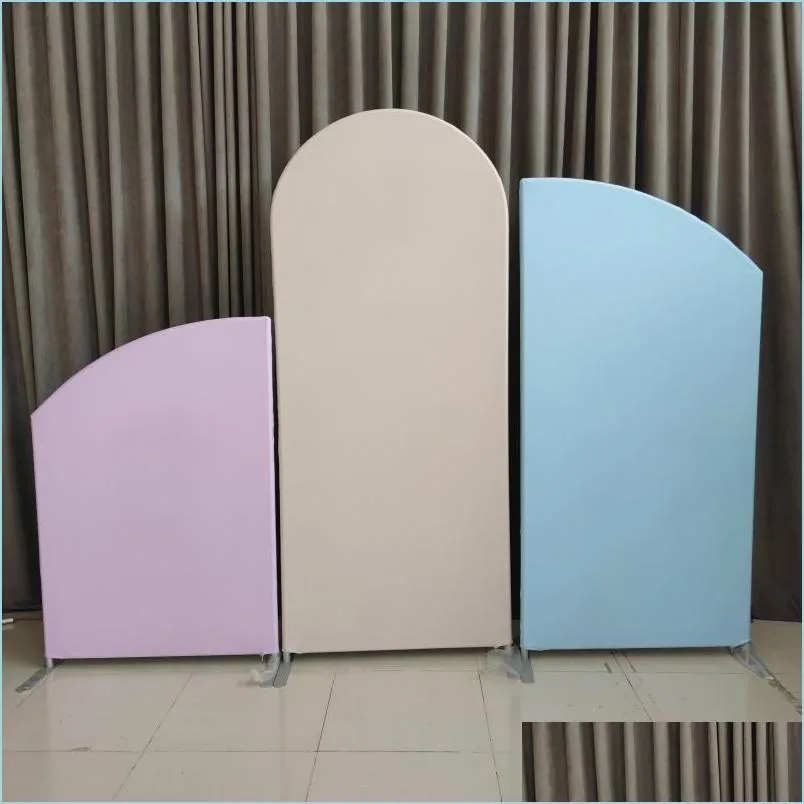 Décoration de fête Trois pièces de mélange de couleurs Tension Tissu Pography Background Arch Backdrop Po Bootarty Drop Delivery 2021 Home Ga Dhpit