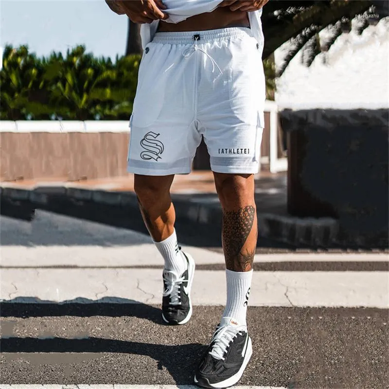 Męskie szorty męskie siłownia kulturystyka joggery spodnie letnie moda siatka Szybka sucha fitness Krótka swobodna marka dresowe na plażę
