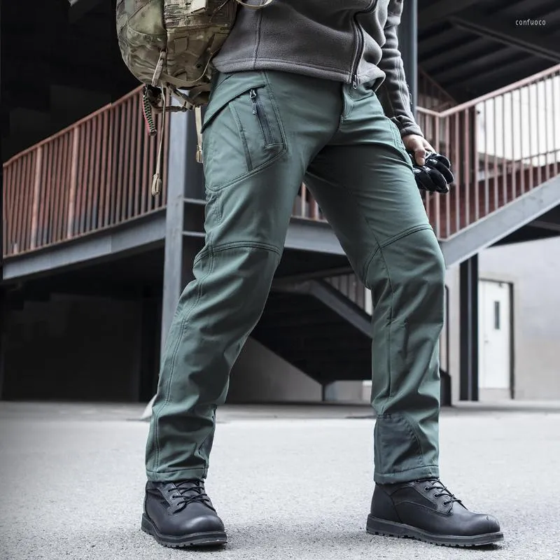 Outdoor Pants Winter Thermal Cargo Men Heat Reflection Trousers Military Tactical Waterproof Soft Shell For Hiking