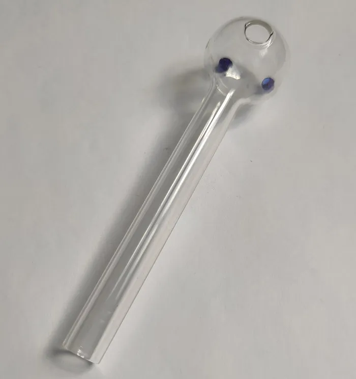 Clear Oil Burner Smoking Pipe Hand Glass Pipes Built-in Feet
