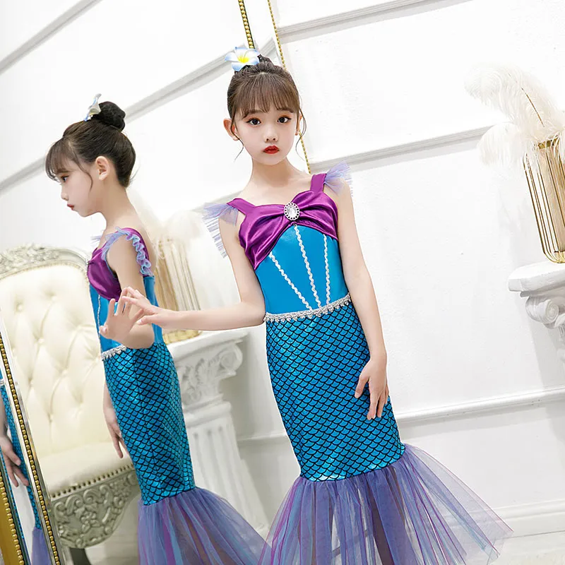 Disfraz de sirena para niñas, vestido de sirena para niñas y niños