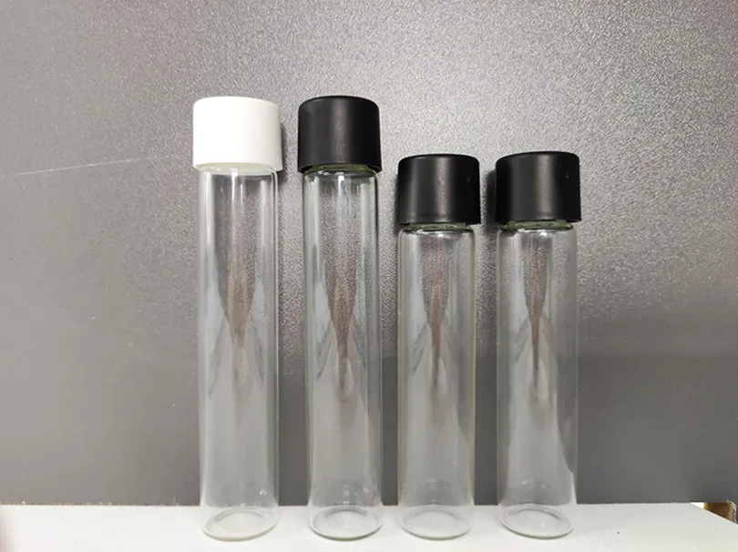 Tubos de vidrio de cono Prerolls transparentes a prueba de niños de 120 mm Logotipo de tamaño personalizado Pre-rolls Reattraint Embalaje para niños