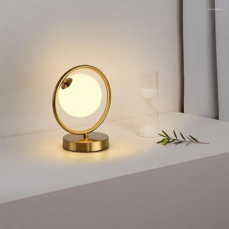 Table Lamps LED ModernTable Gold Galss Lights Bedside Reading Desk Lamp Light Fixture Bedroom El Home Decoration