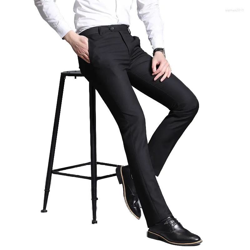 Trajes de hombre 2022, pantalones informales de marca para hombre, pantalones de negocios de primavera, vestido clásico para hombre, pantalones rectos de moda para oficina 28-36