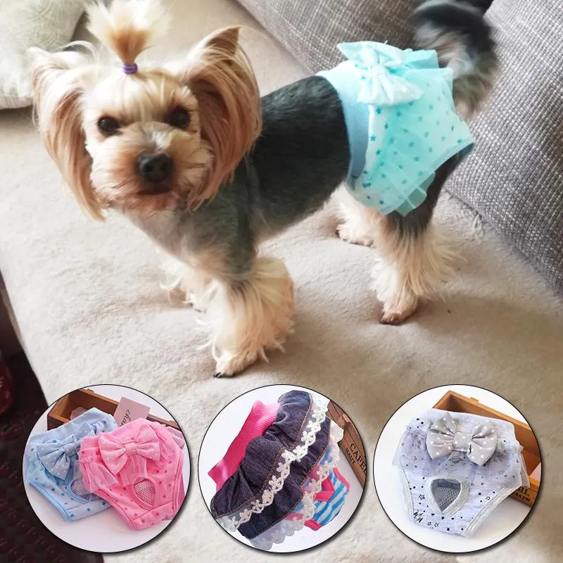 Dog Apparel Pets Diaper Sanitary Physiological Pants Washable Cotton Pet Briefs Diapers Menstruation Underwear For Home Supplies