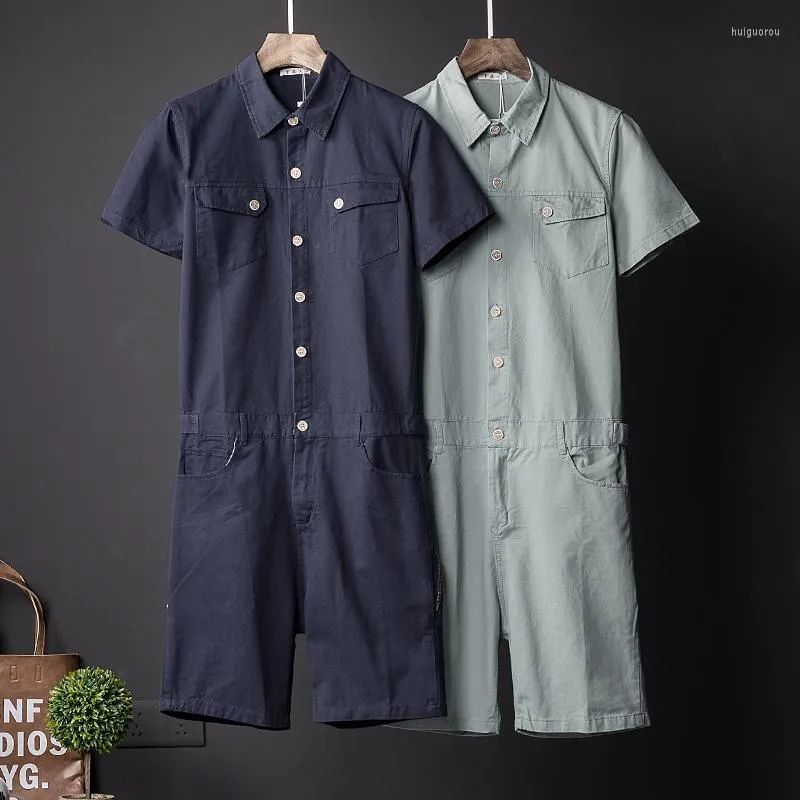 Herenbroeken Heren Europe en de Amerikaanse straat persoonlijkheid Persoonlijkheid Jumpsuit Mannelijk Summer Paar modellen Korte mouwen Jumpsuits Japans