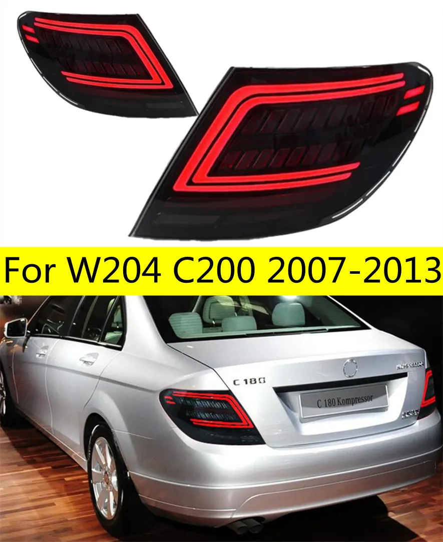 W204 C200 2007-2013 C260 TAILLIGHTS 후면 램프 LED DRL 실행 신호 브레이크 역전 주차 조명 안면 성형 수술