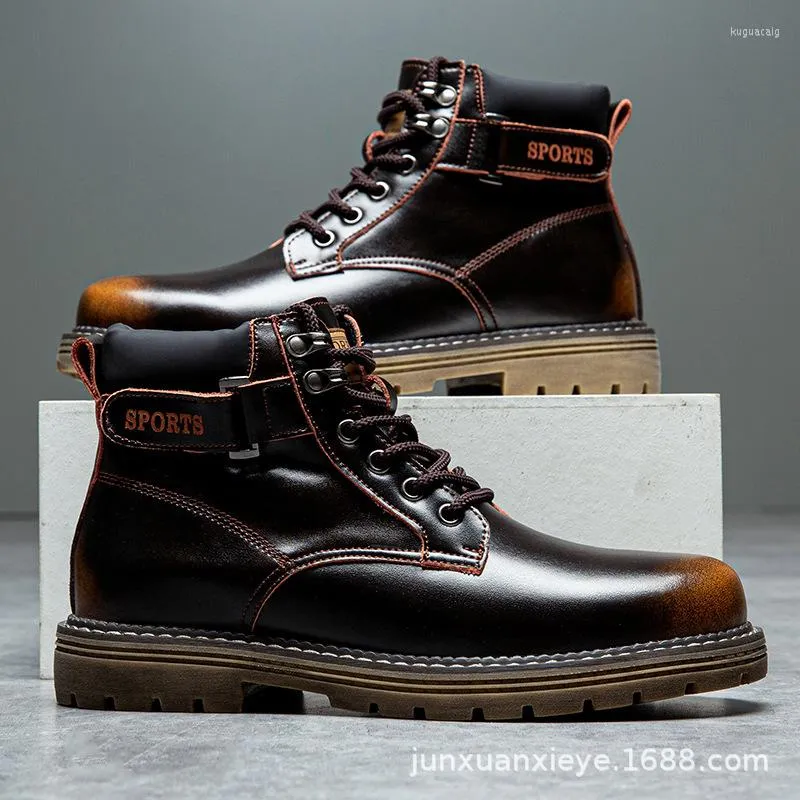 Boots 2022 Autumn And Winter Men's Korean Style Short All-match Leather Tooling Men