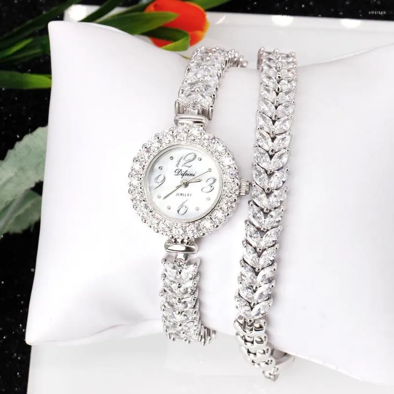 Link Bracelets TIRIM Luxury Cubic Zircon Crystal Round Bracelet Long Watch For Wedding&Engagement Charm Dubai Fashion Jewelry Arrivals