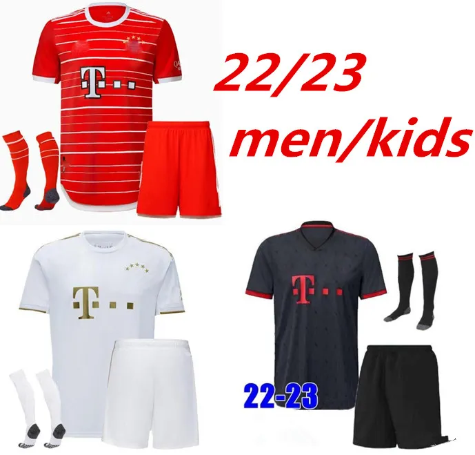 22 23 Bayern Monaco Maglie di calcio Sane Saney Hernandez Bayerns Monaco Gnabry Goretzka Coman Muller Davies Kimmich Football Shirt Men Kit Kit 2022 2023 Terzo Player 999