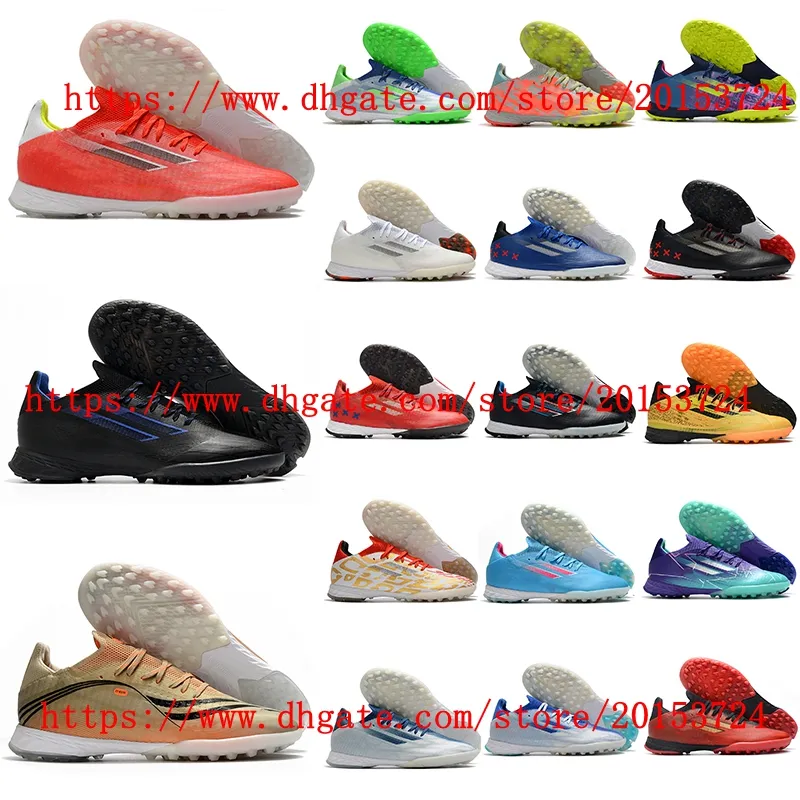 Мужские футбольные туфли x x speedflow.1 Tf Turf Cleats Football Boots Red Core Black Solar Firm Ground Scarpe Da Calcio