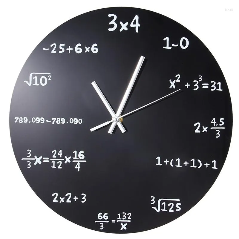 Relojes de pared Reloj LUDA Acrílico Fórmula matemática Sala de estar Oficina Hogar Diy Decoraciones Diseño moderno