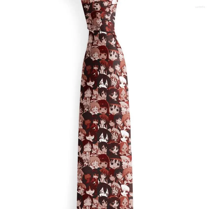 Bow Ties moda o szerokości 8 cm kreskówka krawat japoński dwuwymiarowy w stylu college'u anime krawat mężczyzn Kobiety na imprezę akcesoria