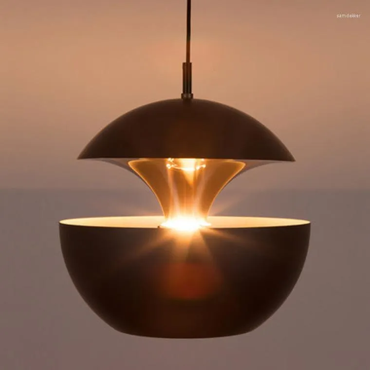 Lampy wiszące Apple Kreatywne proste złoty żyrandol mały wiszący lampka restauracyjna salon