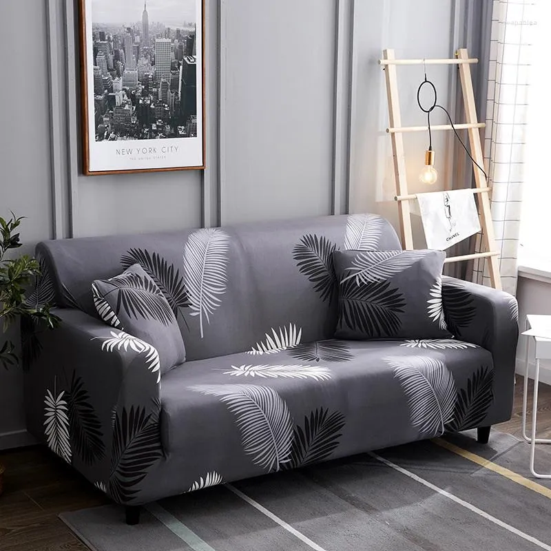 Pokrywa krzesełka Pokrywa sofa do salonu All-inclusive oporne na poślizg elastyczne wydrukowane kanapa l Kształt 1/2/3/4-seater