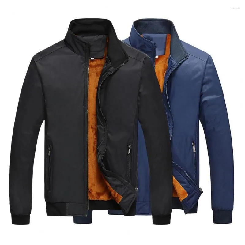 Men's Jackets Men Stand Collar Business Casual Autumn Winter Slim Fit Thicker Warm For Chaquetas Hombre