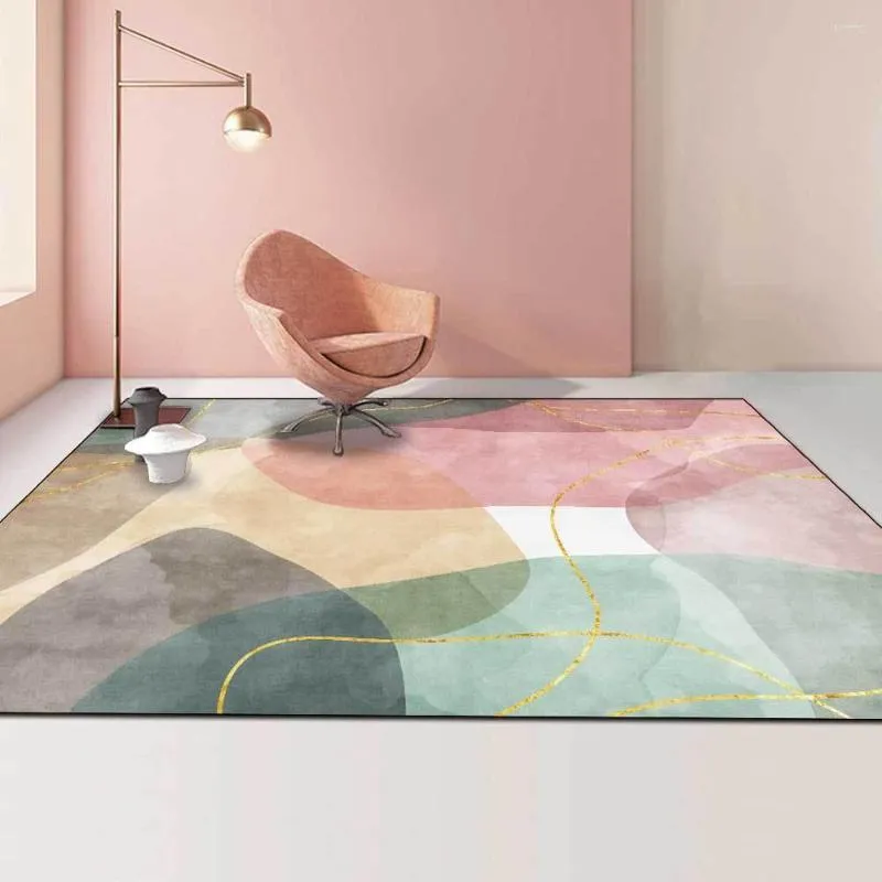 Carpets Nordic Style Living Room Carpet Colorful Pink Green Home Decor Girl Bedroom Bedside Area Rugs Kitchen Hallway Corridor Doormat