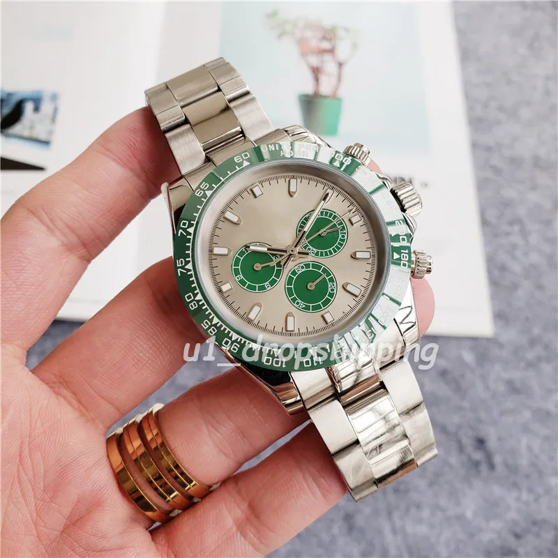 Automatic Mechanical Watch Mens Luminous Watches 44mm Large Dial Three Eyes Business Casual wristWatch