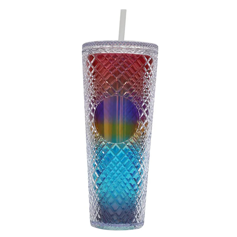 Studded Plastic Cup 24oz 710ml Double Wall Matte Coffee Tumbler with Lid  and Straw from Dhgate Mugs - price 8.18
