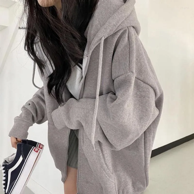 Women's Hoodies Women's & Sweatshirts Women Hoodie Harajuku Korean Zip Up Loose Thin Long Sleeved Hooded Sun Protection Coat Solid