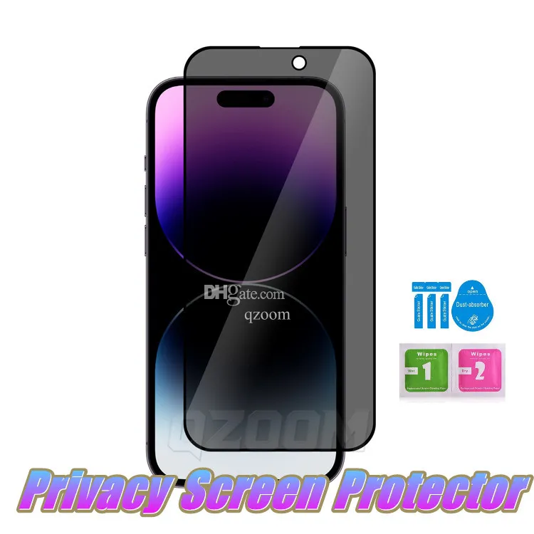 3D Black Edge Privacy Screen Protector Anti Spy Film Film For iPhone 14 Pro Max 14Plus 13 12 Mini 11 XR XS X 8 7 Plus 6 Factory بالجملة