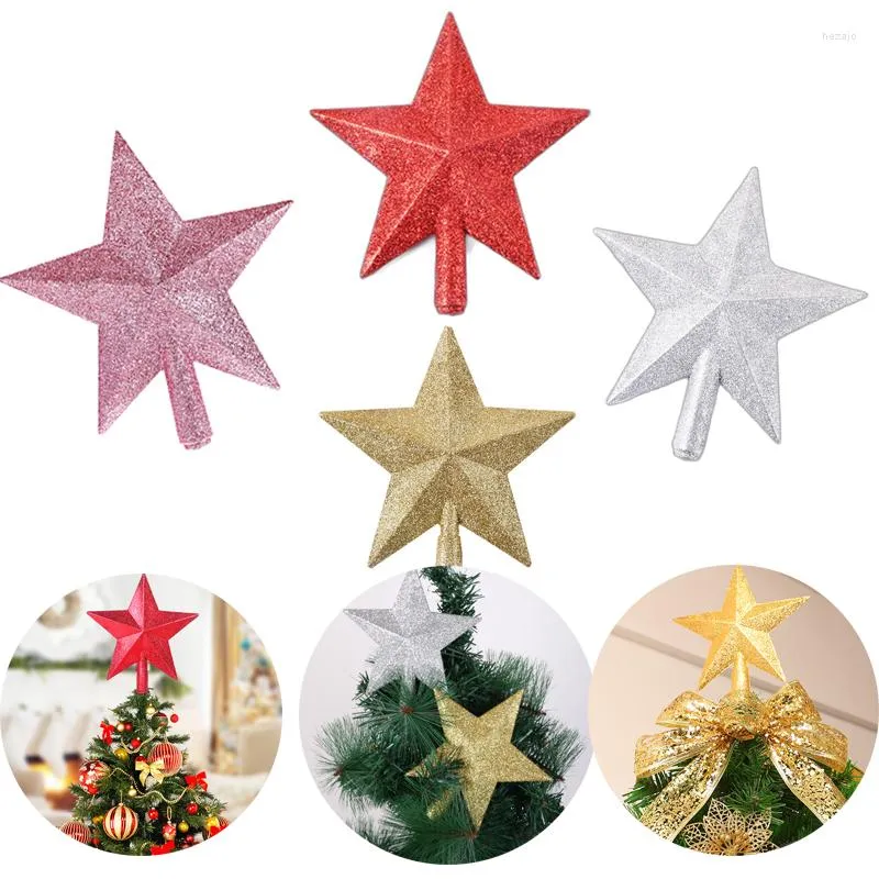 Christmas Decorations Tree Topper Star 15/20cm Glitter Xmas Ornament Year Party Home Decor Adornos De Navidad