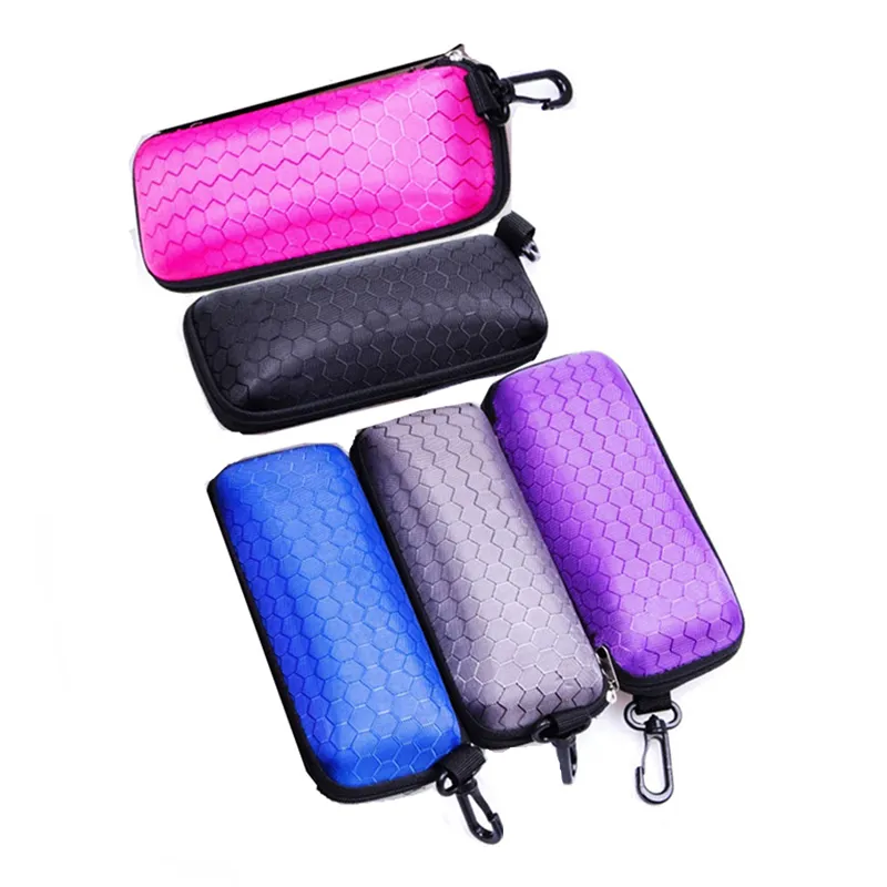 Honeycomb Zipper Glasses Case EVA Sunglasses Case Portable Storage Box Keychain