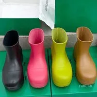 2021 fashion PUDDLE women designer Short rainboots light waterproof Casual shoes genuine leather rubber Oversized sole  PkX