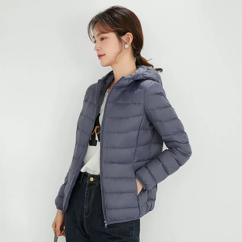 LL Women`s Yoga Short Thin Down Jacket Outfit Solid Color Puffer Coat Sports Winter Outwear S-4XL