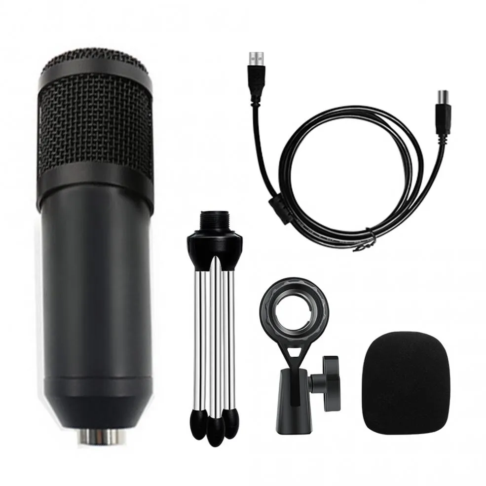 BM 800 USB Mikrofon kondensator 192 kHz / 24 -bitowy Zestawy mikrofonowe do mikrofonu karaoke na komputerowe karaoke do dźwięku / nagrywania / na żywo