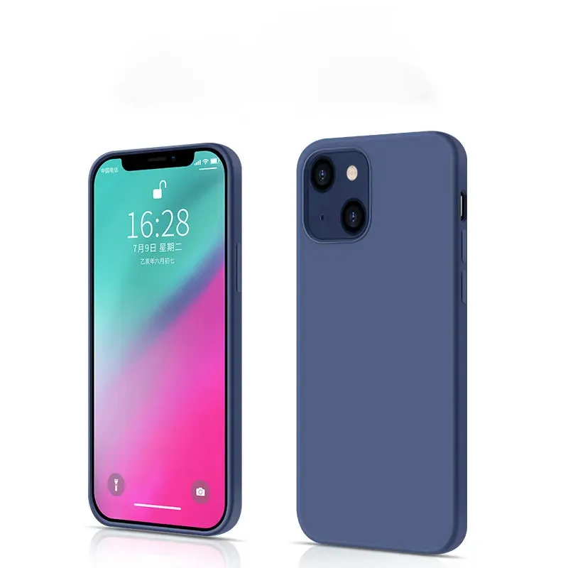 iphone case 13promax mirror جراب هاتف متطور ذو إحساس موجة حافة iPhone13 سيليكون مقاوم للإسقاط 12/11 عبوة كاملة