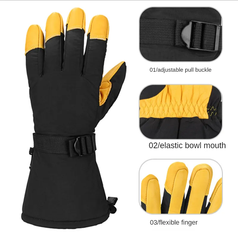 WESTWOOD FOX Guanti Invernali Impermeabili per Uomo Donna, Guanti da Sci Touchscreen Resistenti al Freddo, Guanti Termici Caldi e Traspiranti per Ciclismo, Corsa, Snowboard, Escursionismo, Guida e