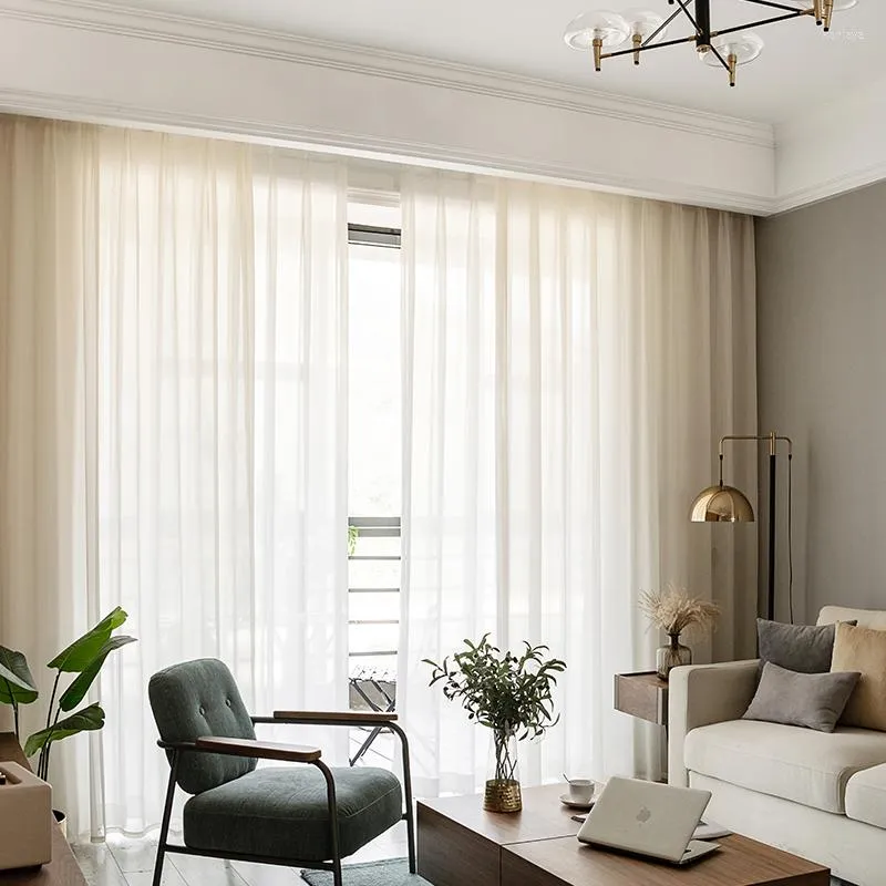 Cortinas de tule de cortina para decoração de sala de estar o quarto da cozinha Tratamento da janela acabada