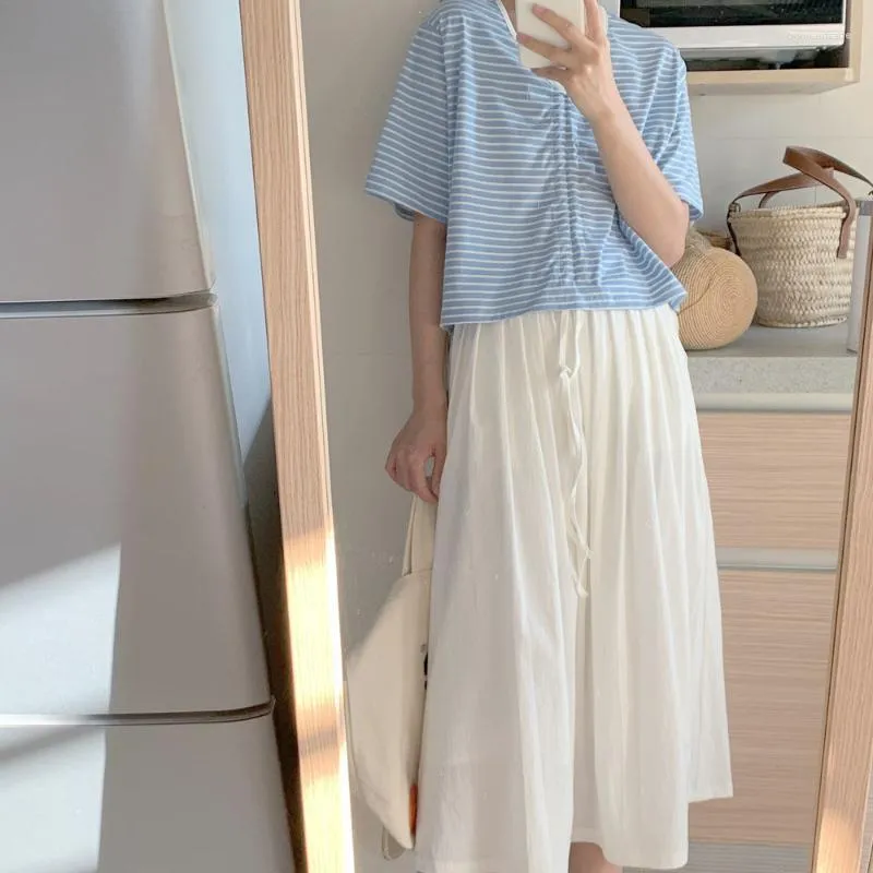 Rokken dames zomer chic simpele ins mode Japanse stijl preppy meisjes kleding dagelijkse casual witte faldas largas mujer