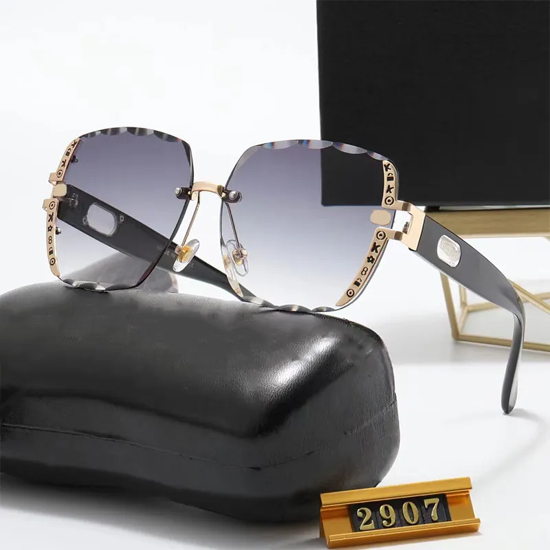 Polarized Sunglasses Frameless Sunglasses For Women Men Designer Sun Glasses Beach Traveling Oversize Lens