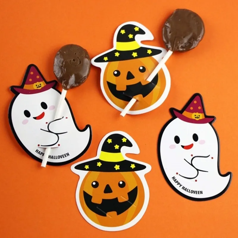 Inne świąteczne materiały imprezowe 20 50PCS Halloween świąteczne Candy Pakiet Karta Snowman Santa Lollipop Holder Biscuits Dekoracja dzieci prezent Dom DIY 220922