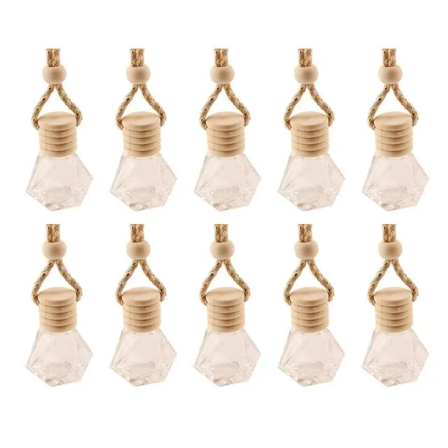 Stock Car Hanging Glass Bottle Empty Perfume Aromatherapy Refillable Diffuser Air Fresher Fragrance Pendant Ornament Essential Oils Diffusers FY5288